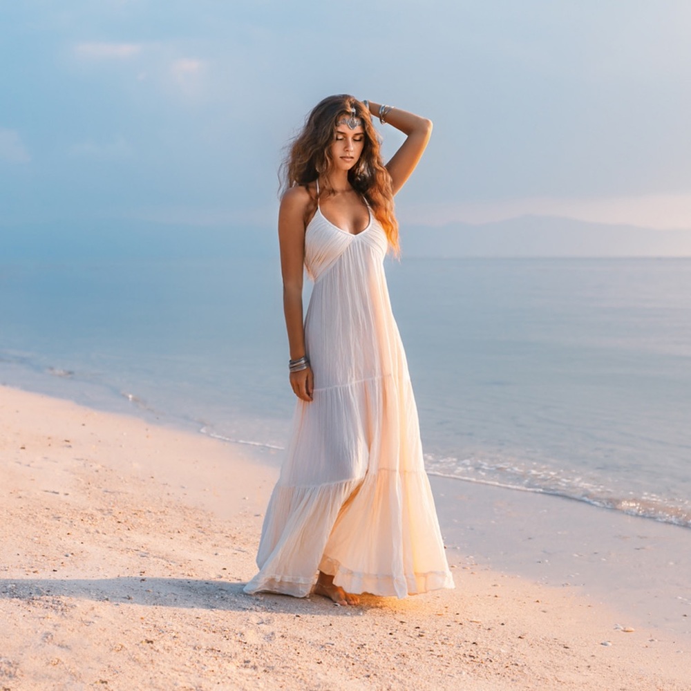 Natalie Bohemian Wedding Festival Gypsy Maxi Dress